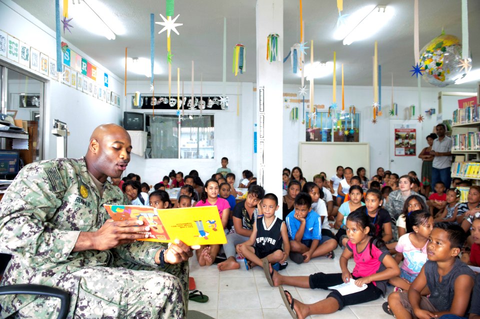 Community relations event for children at Pohnpei Library 150623-N-RB060-011
