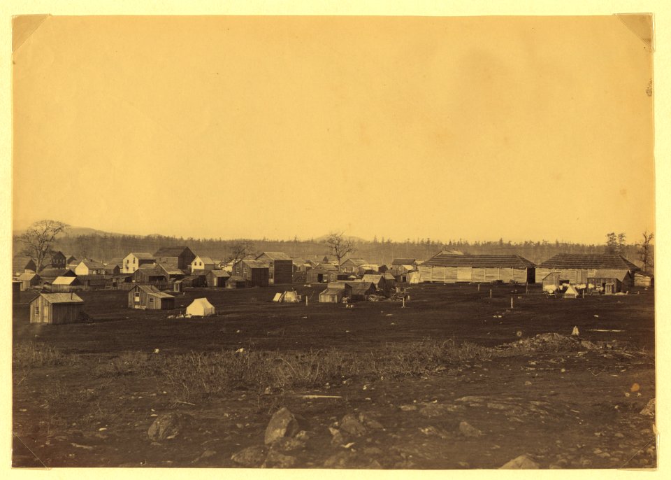 Community adjacent to the fur trading post at Fort Victoria on Vancouver Island, British Columbia, showing cluster of buildings LCCN2005680428