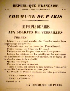 Commune de Paris appel aux soldats versaillais