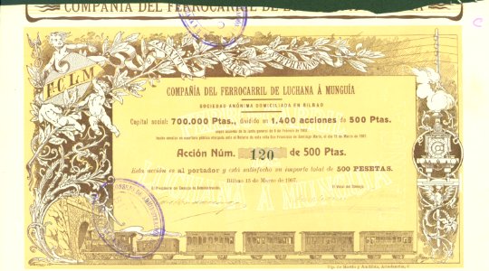 Comp. del Ferrocarril de Luchana á Munguía 1907