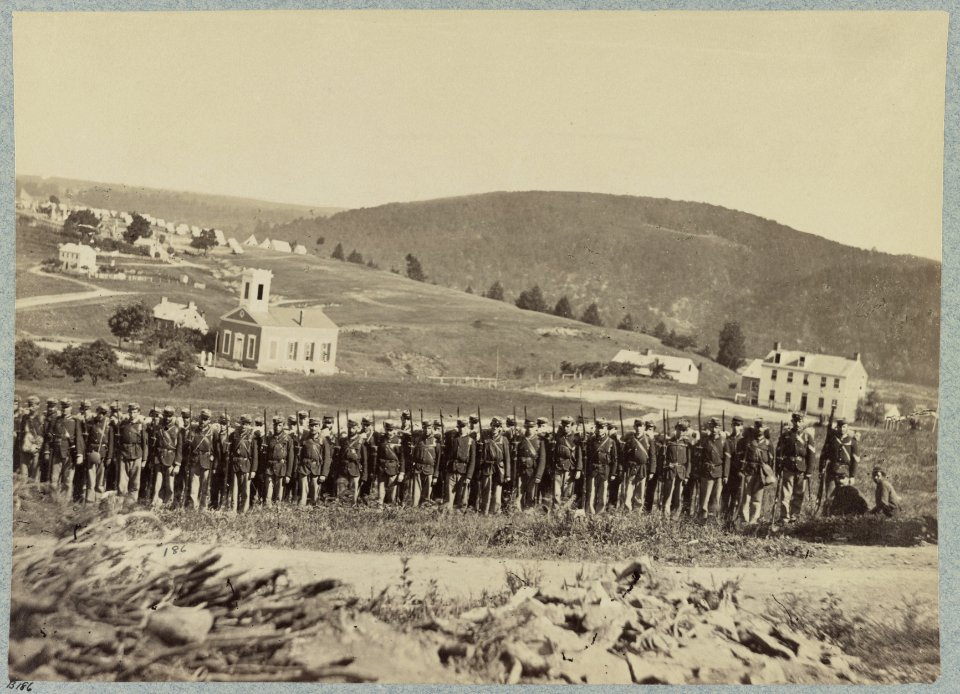 Company A, 22d New York State Militia near Harpers Ferry, Va. (i.e. West Virginia), 1861 (i.e.1862) LCCN2012649355
