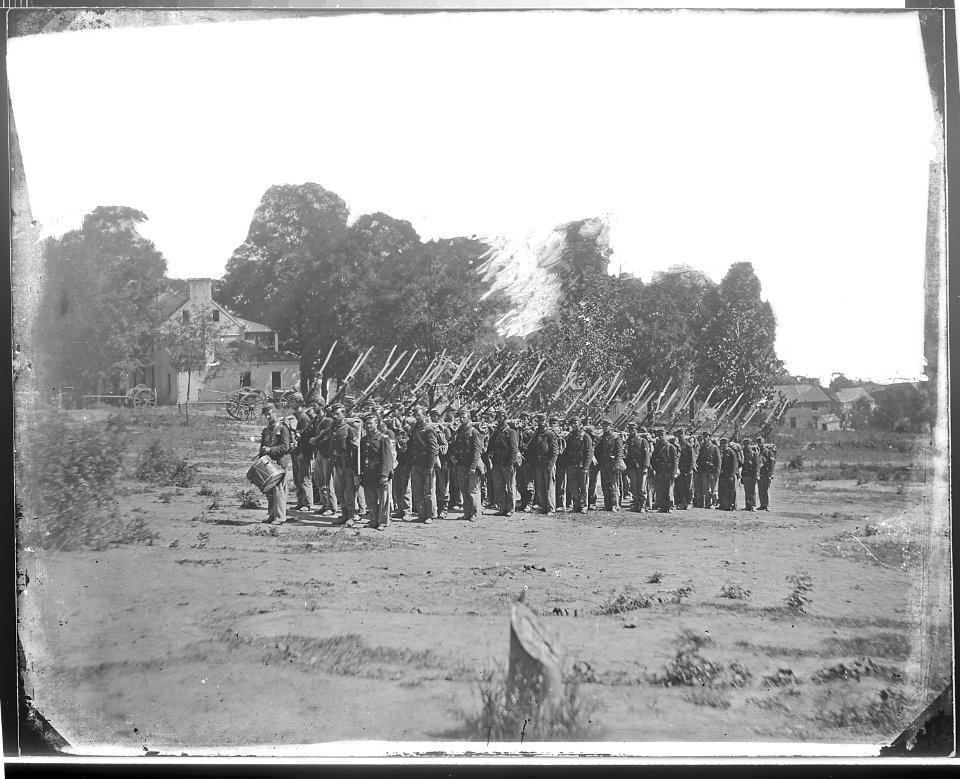 Company of Infantry on Parade near Harpers Ferry, Va - NARA - 524608