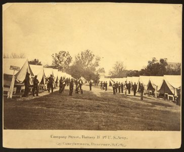 Company Street, Battery D, 1st U.S. Arty., Camp Seymour, Beaufort, S. C. LCCN2008680537