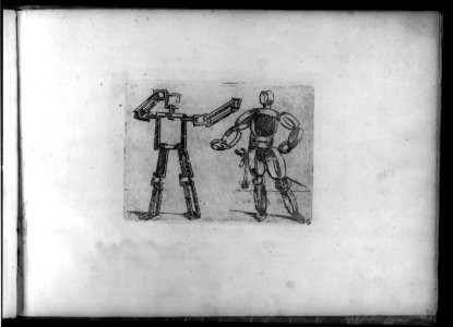 Composite figures in cubist and surrealistic style composed of materials such as chain links, tubes, sieves and tennis racquets LCCN2005680716
