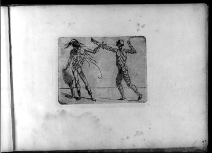 Composite figures in cubist and surrealistic style composed of materials such as chain links, tubes, sieves and tennis racquets LCCN2005680711