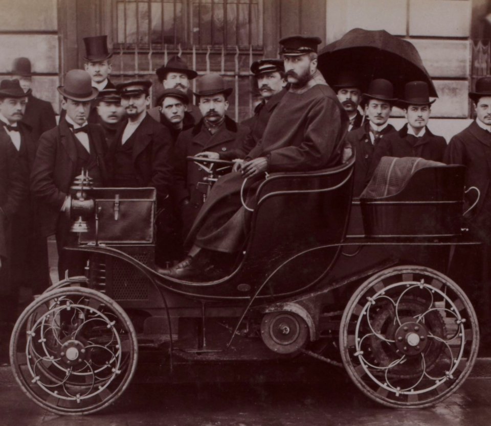 Comte de Cadignan à la caravane de Paris-Nice (sur Roussel en 1902)