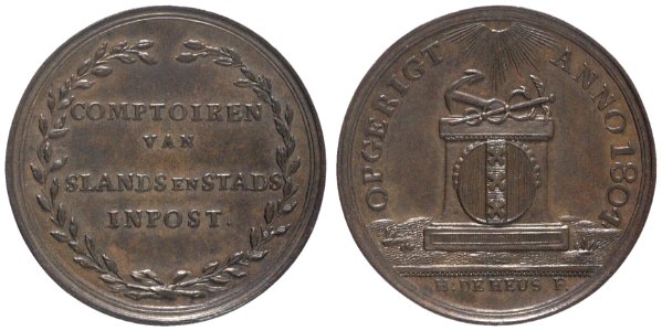 Comptoiren van slands en stadsinpost opgerigt anno 1804, objectnr PA 848