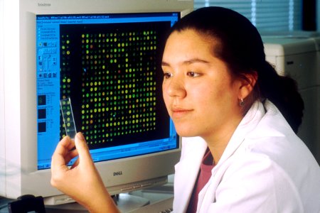 Computer with microarray photo