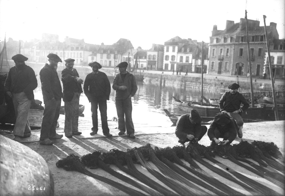 Concarneau Le séchage des filets