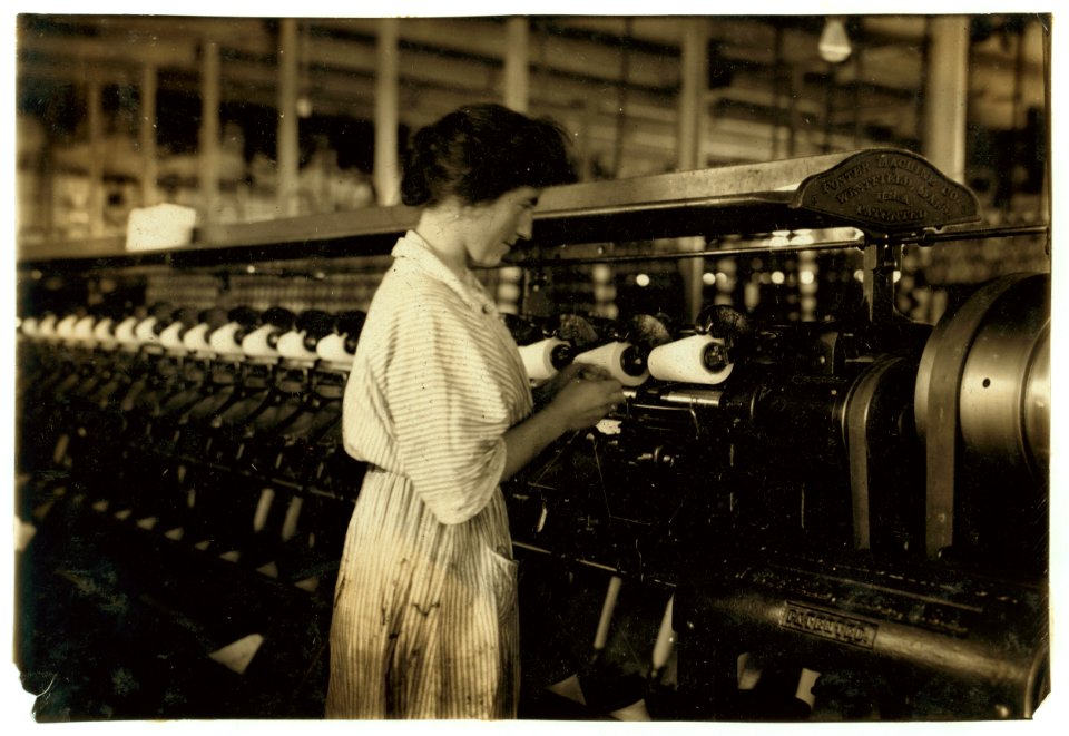 Cone-winder - Said 17 years old. Indian Orchard Cotton Mill. LOC nclc.03102
