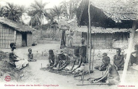 Confection de nattes chez les Bavilis-Congo Français