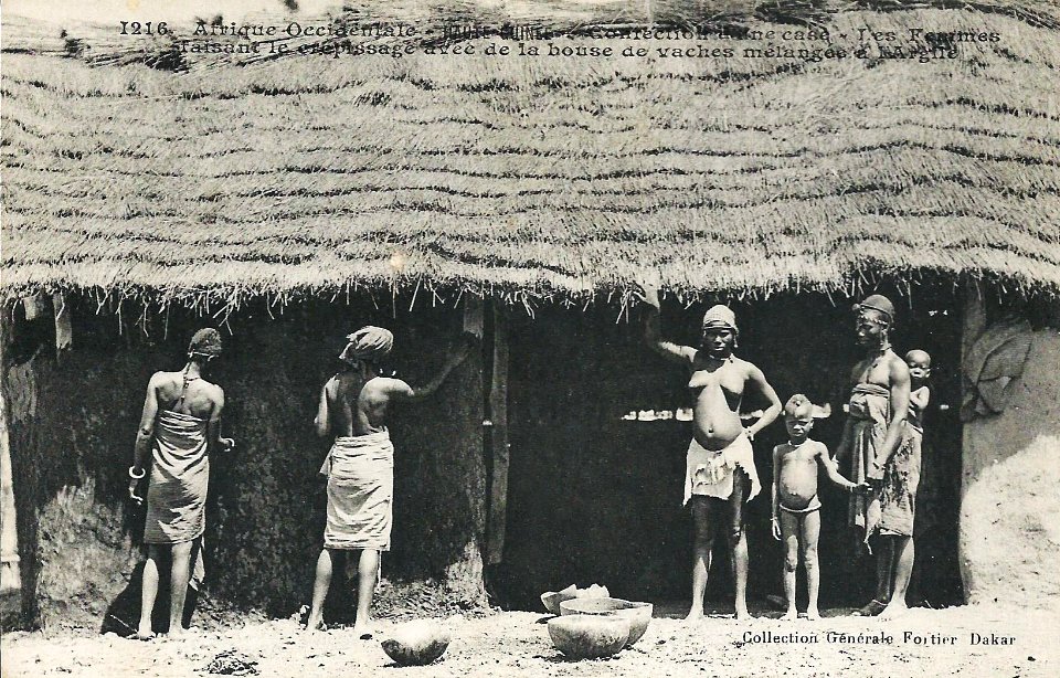 Confection d'une case (Guinée)