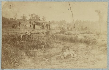 Confederate dead in front of Fort Robinette, Corinth, Mississippi LCCN2012647838 photo