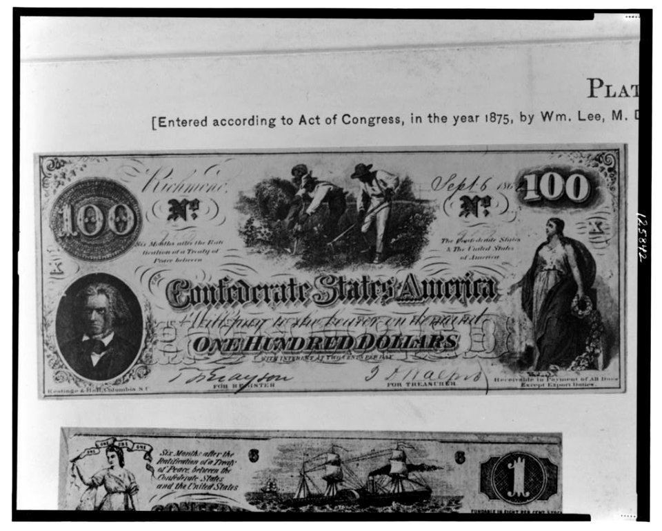 Confederate one hundred dollar bill LCCN00650157