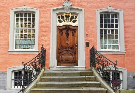 Front door manor house stairs photo