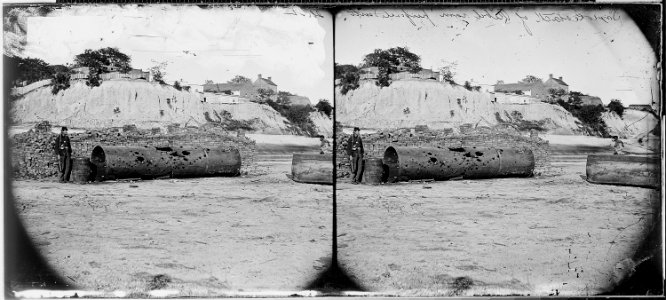 Confederate ram, smokestack perforated by shells - NARA - 528214