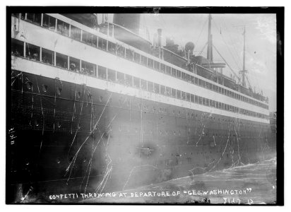 Confetti throwing at the departure of the Geo. (i.e., George) Washington LCCN2014689159
