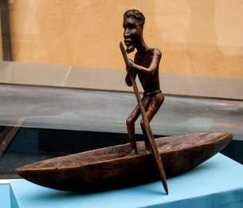 Congo, canoe, model in the Vatican Museums-2 photo