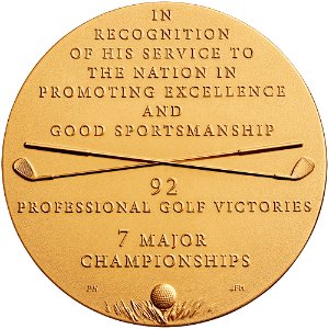 Congressional Gold Medal Arnold Palmer (reverse)