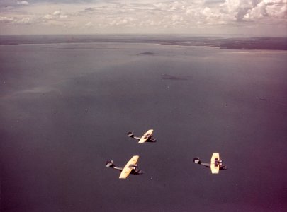 Consolidated PBY-3 Catalina patrol planes fly in formation c1940