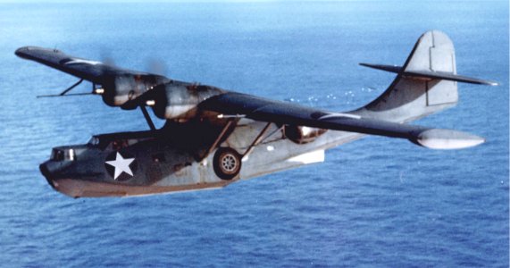 Consolidated PBY-5A Catalina in flight (cropped)