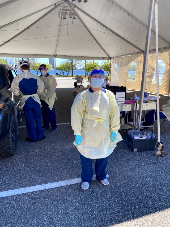 Dental officers participating in COVID-19 triage, NMRTC Portsmouth, VA (49757310986)