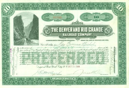 Denver and Rio Grande RR 1914