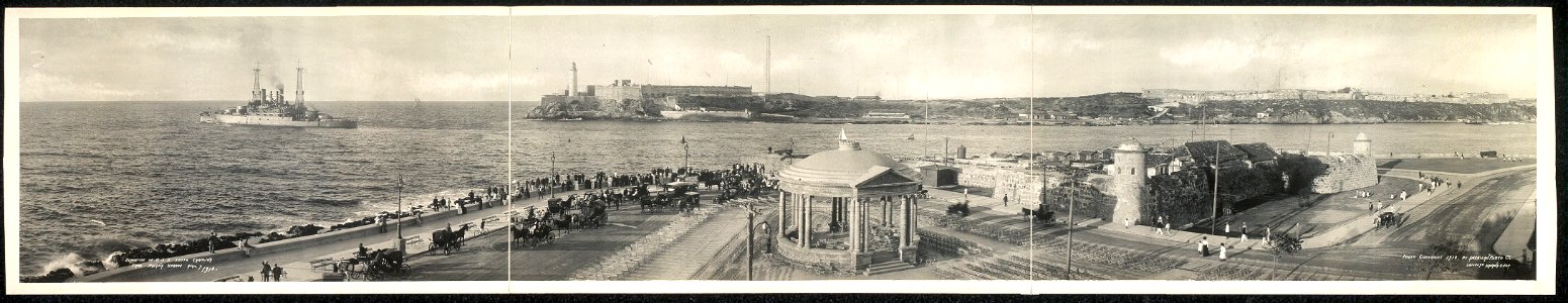 Departure of U.S.S. South Carolina from Havana Harbor, April 7, 1910