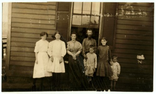 Dependent parent. Henderson Family, 52 Lakewood St. Two girls on left hand and another older girl work in Lynchburg (Va.) Cotton Mill. Father does not work. LOC nclc.02051