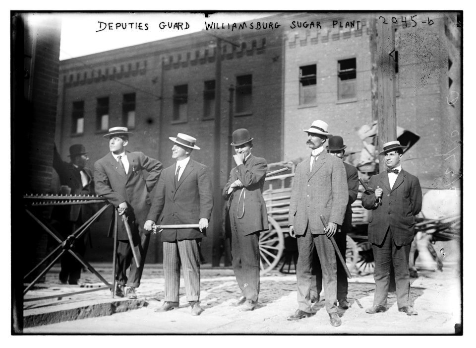 Deputies guard Williamsburg sugar plant. LCCN2014688279