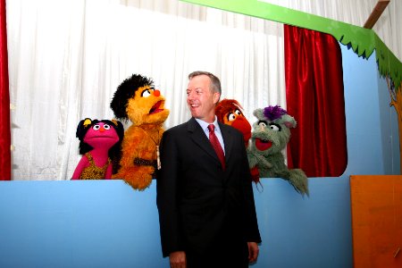 Deputy Chief of Mission, Ted Osius, with Jalan Sesama characters (4312844551) photo