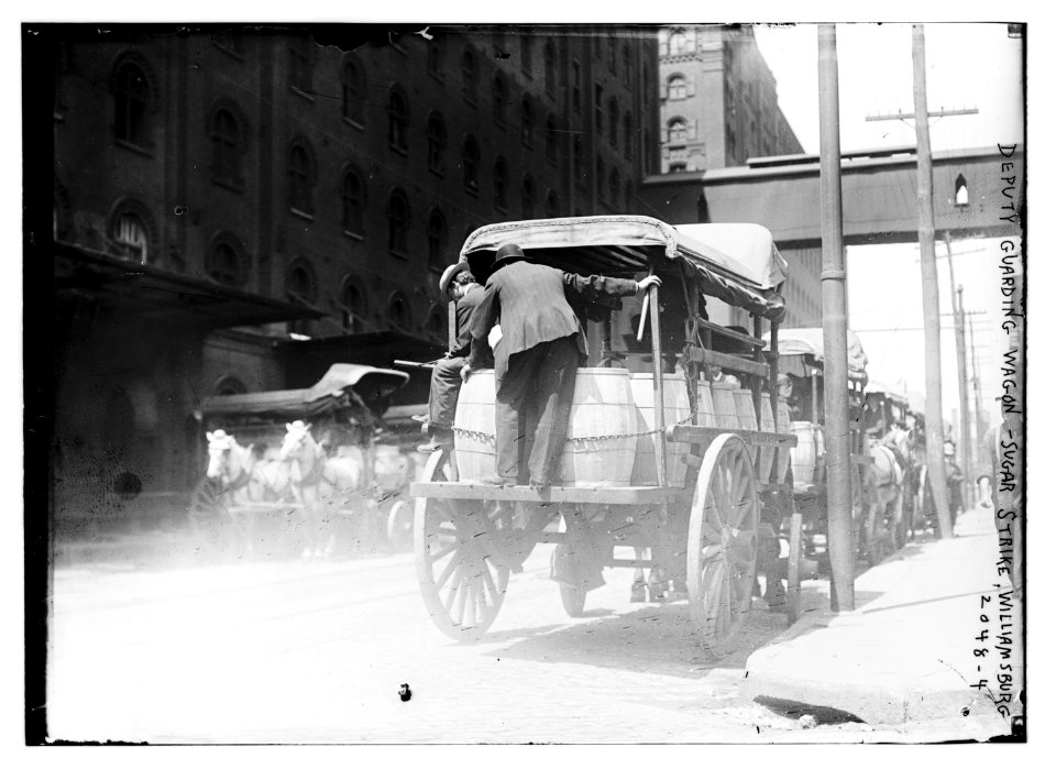 Deputy guarding wagon - sugar strike Williamsburg LCCN2014688294