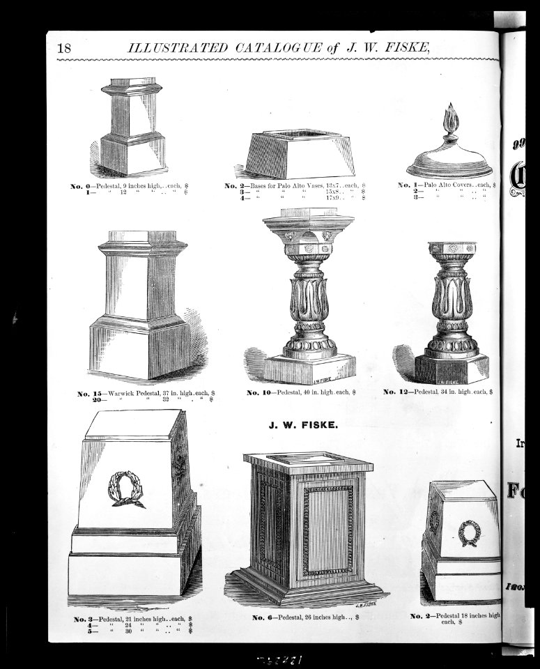 Designs for ironwork pedestals, bases, and covers for vases LCCN2009631193