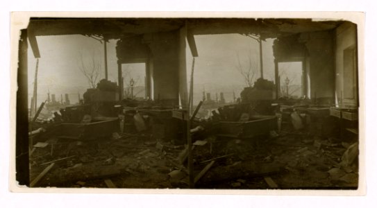 Desolation of the terrible siege - from wrecked home looking over doomed harbor - Port Arthur LCCN2005678309