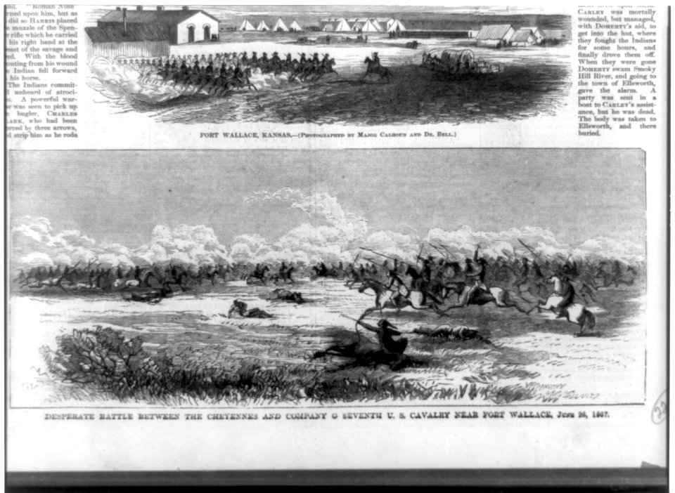 Desperate battle between the Cheyennes and Company C Seventh U.S. Cavalry near Fort Wallace, June 26, 1867 LCCN96509716