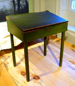 Desk at Walden Pond owned by Henry David Thoreau, Concord, 1838, painted pine - Concord Museum - Concord, MA - DSC05629 photo