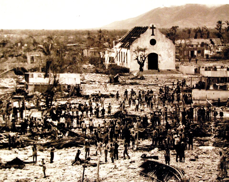 Destruction in Petit Thou de Nippes from Hurricane Flora, 1963