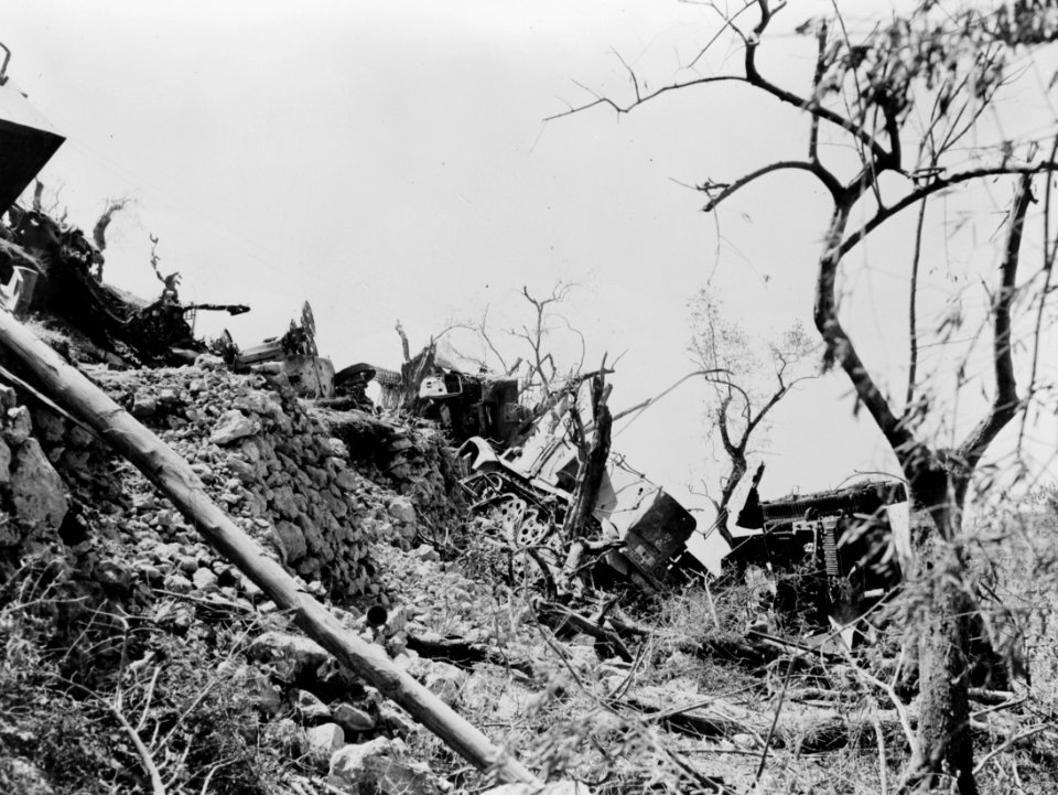 Destroyed German vehicles Cassino 1944