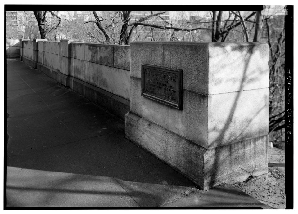 DETAIL OF DEDICATION PLAQUE ON SOUTHWEST ABUTMENT P ST