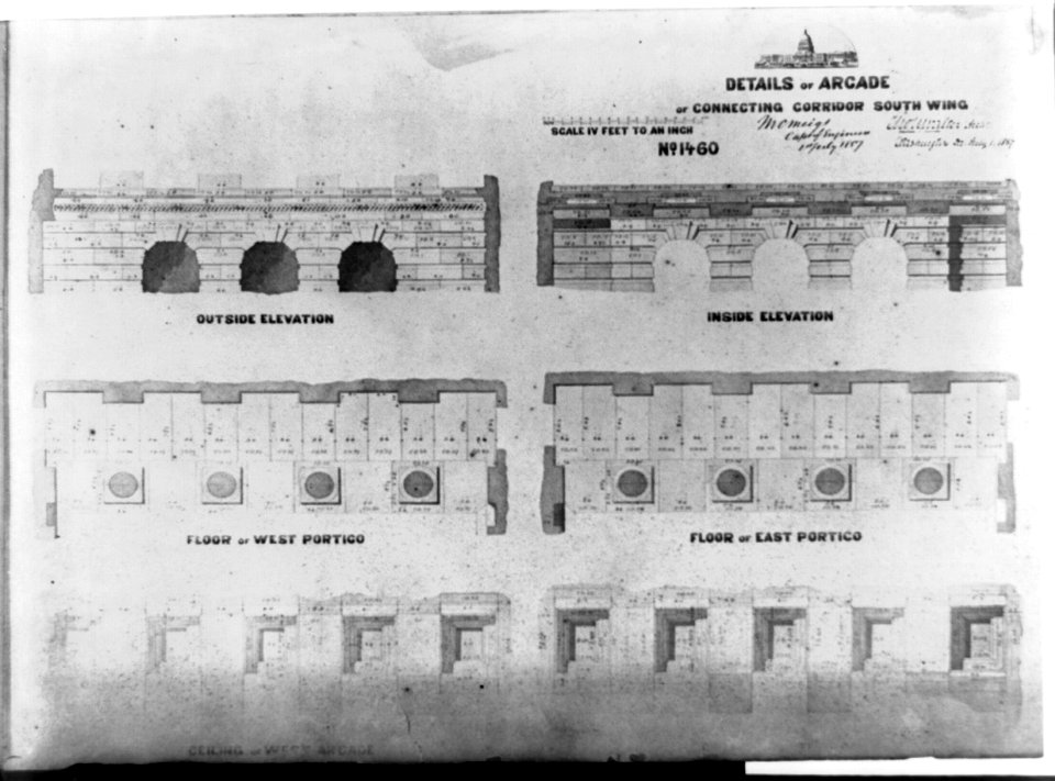 Details of arcade of connecting corridor, south wing LCCN2002717703