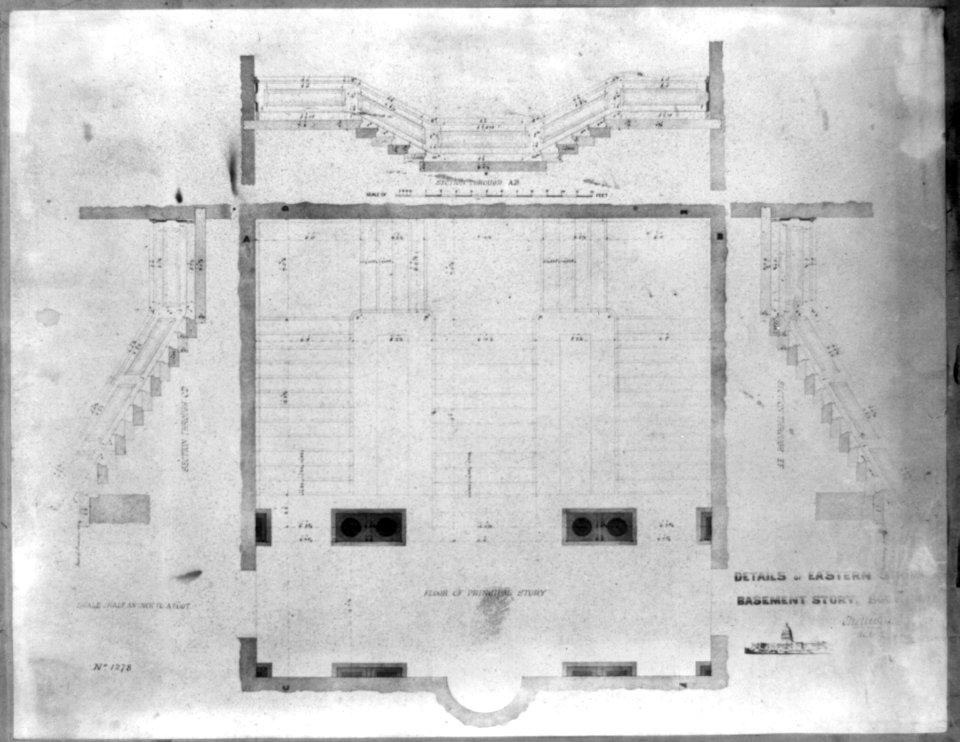 Details of eastern stairs, basement story, south wing LCCN2002717756
