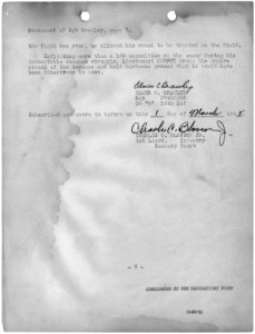 Detailed statement of Sergeant Elmer C. Brawley describing how on January 26, 1945, Second Lieutenant Audie L. Murphy...(Page 3 of 3) (5286032176)