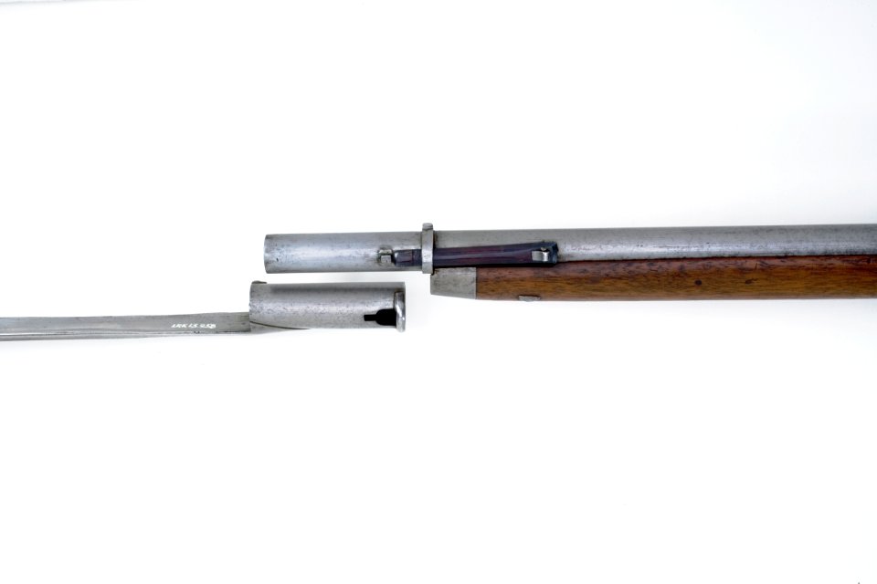 Detalj bajonettfäste flintlåskammarladdningsgevär - Livrustkammaren - 23493