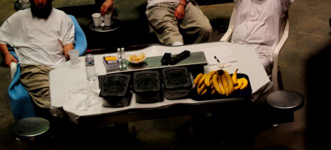Detainees in recreational area of Camp Six DVIDS360371