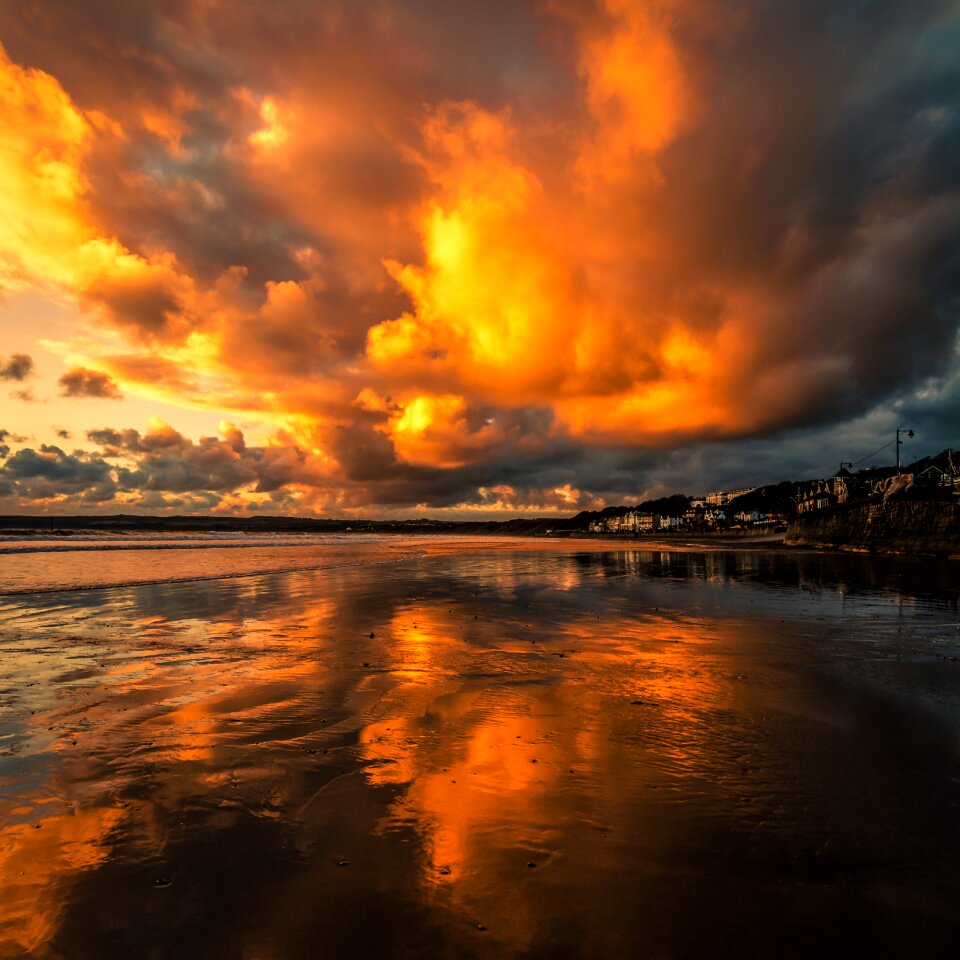 Dramatic reflection beach