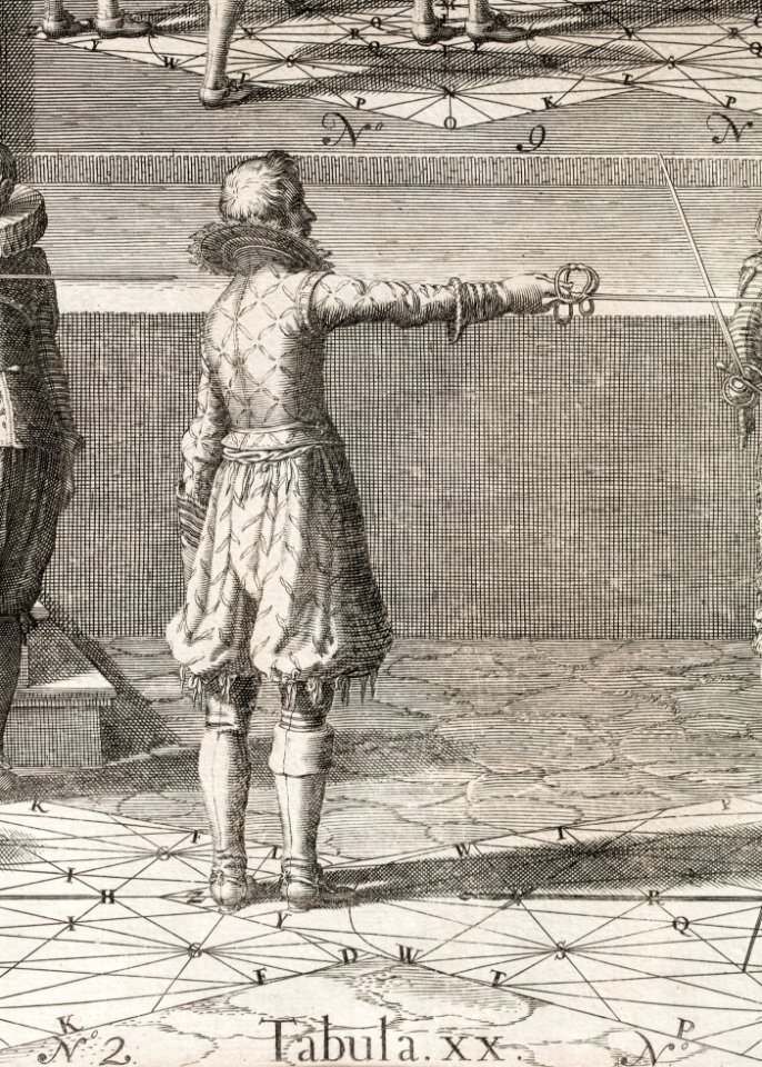 Detalj ur bok om fäktning - Skoklosters slott - 109858