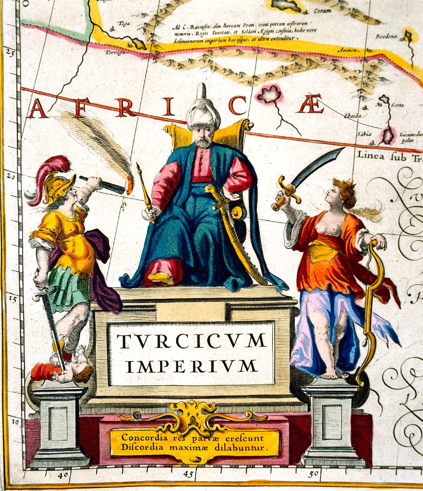 Detaljbild från boksida, karta ur Wr.110:5 (Turc. Imper. Asia Geographie (I.34.17) - Skoklosters slott - 13712