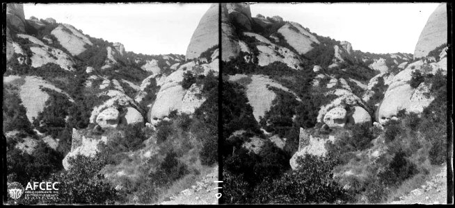 Detall de la muntanya de Montserrat (AFCEC VINTRO B 00110)