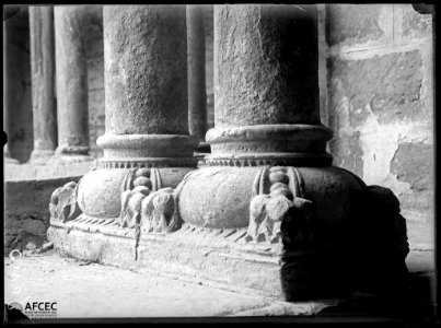 Detall d'un sòcol del claustre del monestir de Santa Maria de l'Estany (AFCEC SOLER C 0109)
