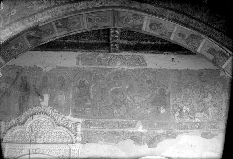 Detall de les pintures de la sala capitular del monestir de Santa María de Sigena